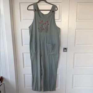 Chou Yatou Floral Embroidered Overalls/Romper  medium